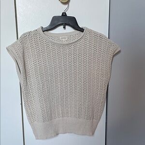 Beige Knit shimmer Sleeveless sweater